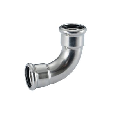 Good price Materiales de plomería de acero inoxidable Presión de tubos de conexión M Perfil 90 grados Codo en línea